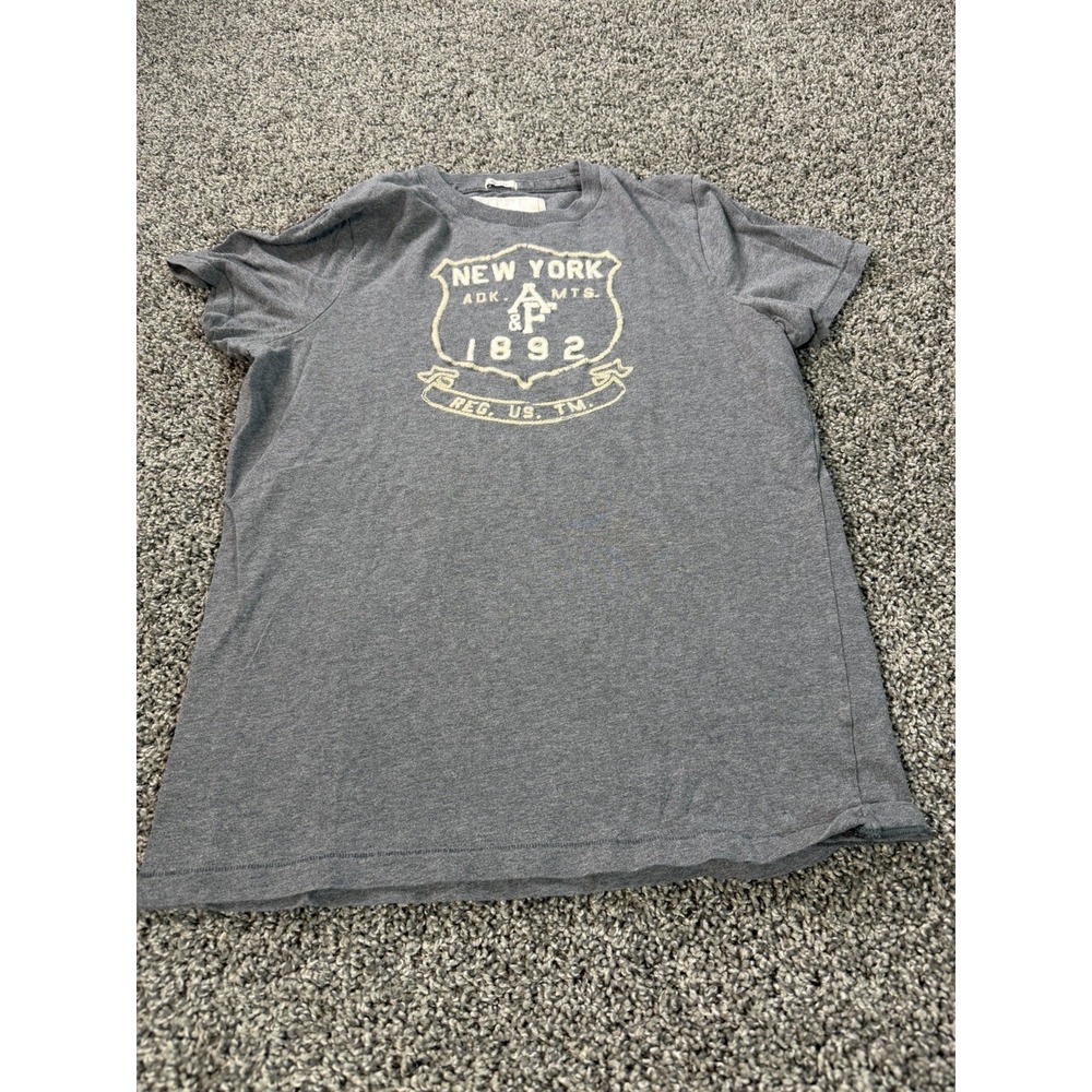 Vintage Y2K Abercrombie & Fitch Muscle T Shirt Men's Size Large Gray Preppy
